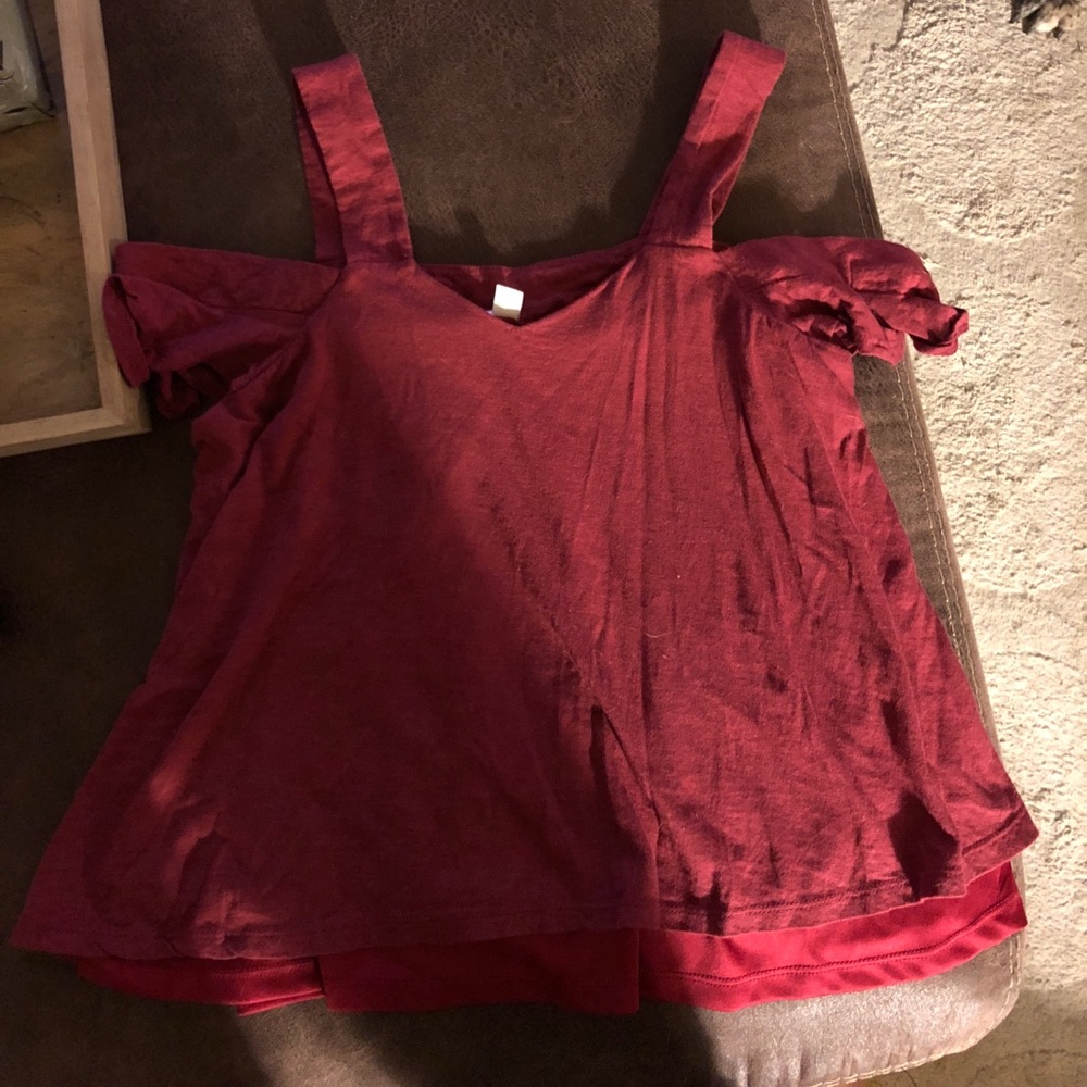 Red tank top sleeved shirt Francesca’s