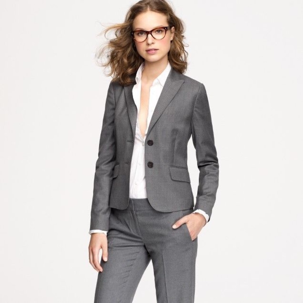 SOLD: J. CREW Brown Wool Pant Suit - Picture 3 of 6