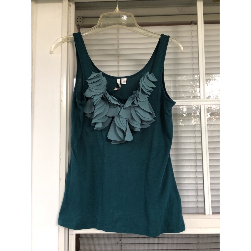 NWOT Teal ruffled top