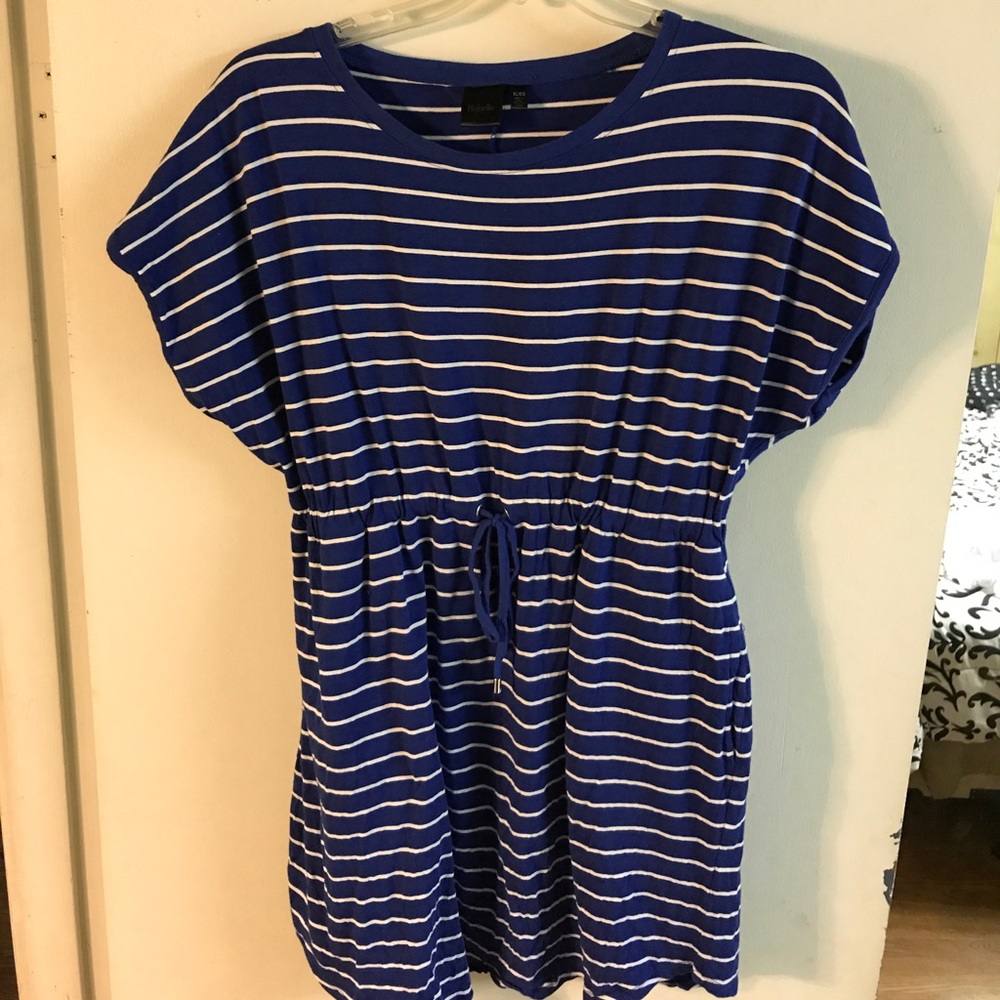 Blue and white dress