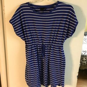 Blue and white dress