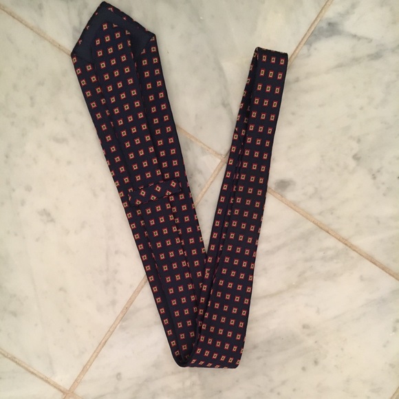 Polo Ralph Lauren Men’s Silk Neck Tie Navy Pattern - Picture 4 of 6