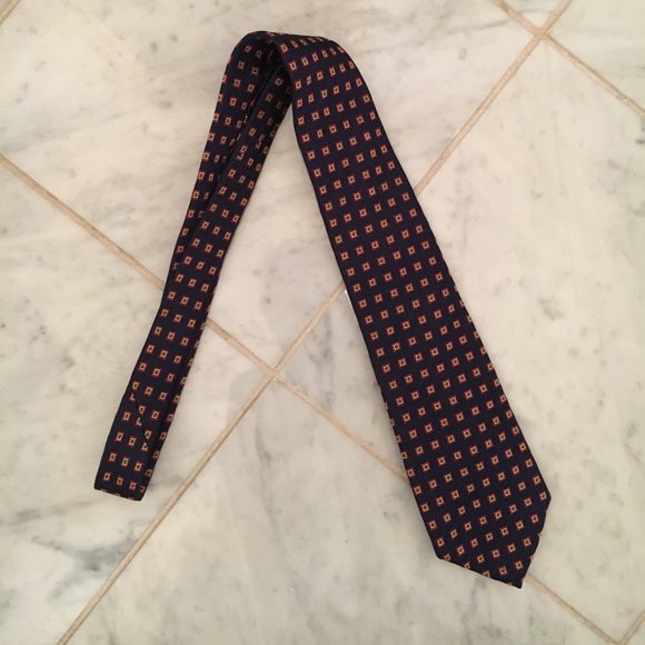Polo Ralph Lauren Men’s Silk Neck Tie Navy Pattern - Picture 6 of 6