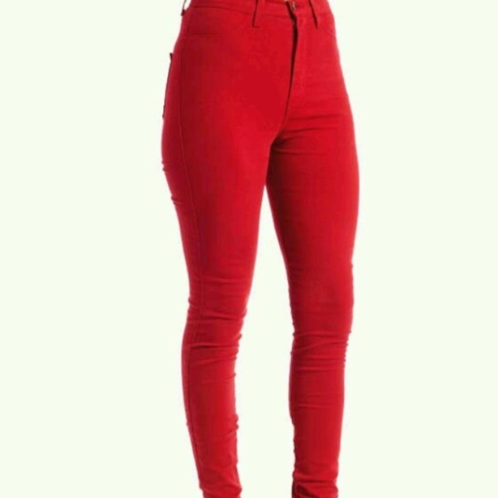 Red high waisted jeans size 13