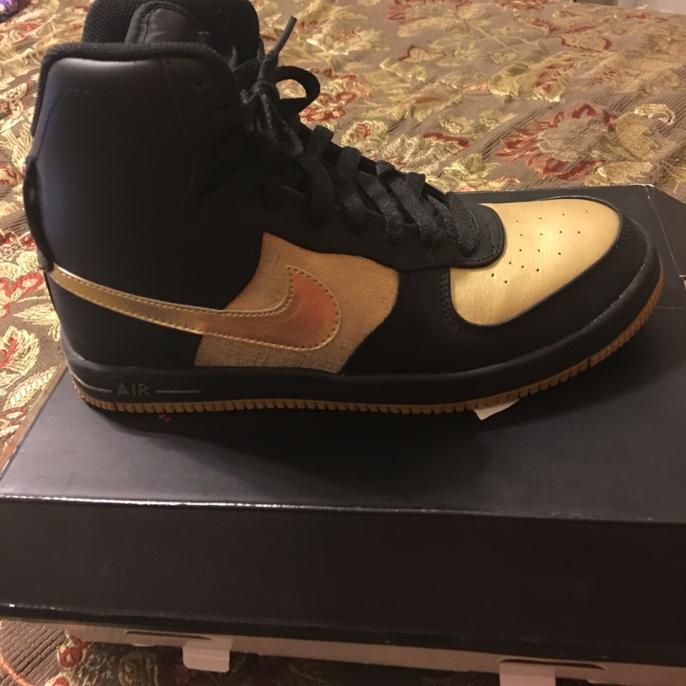 Black & Gold Nike Hightops