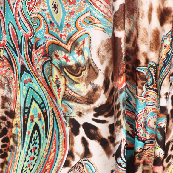 SALE !!! Plus Leopard Paisley Boho Maxi Dress - Picture 4 of 4