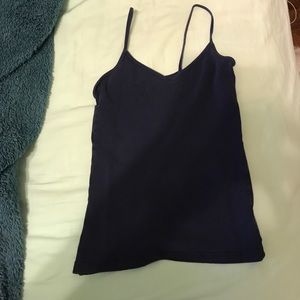 Blue spaghetti strap tank