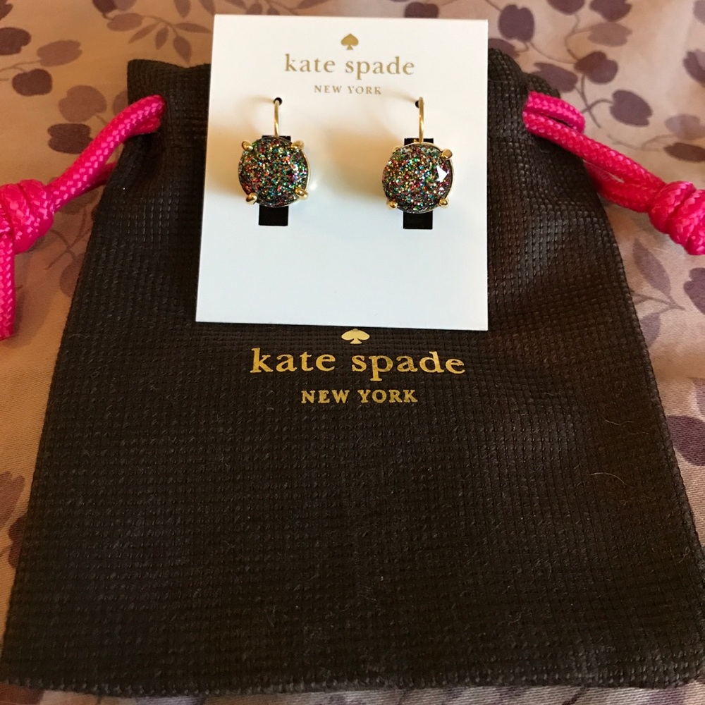 NWT Kate Spade multi color glitter drop earrings