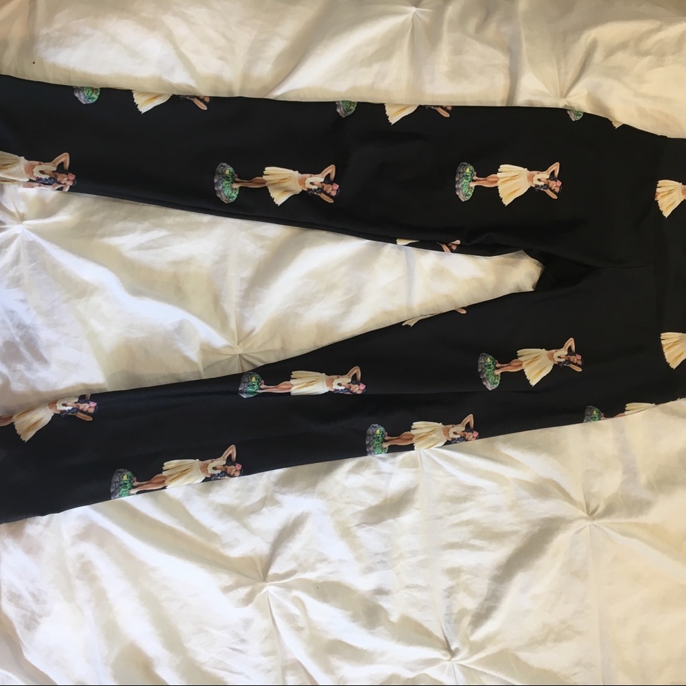 GOLDSHEEP Yoga Pants Hawaiian Hula Print M