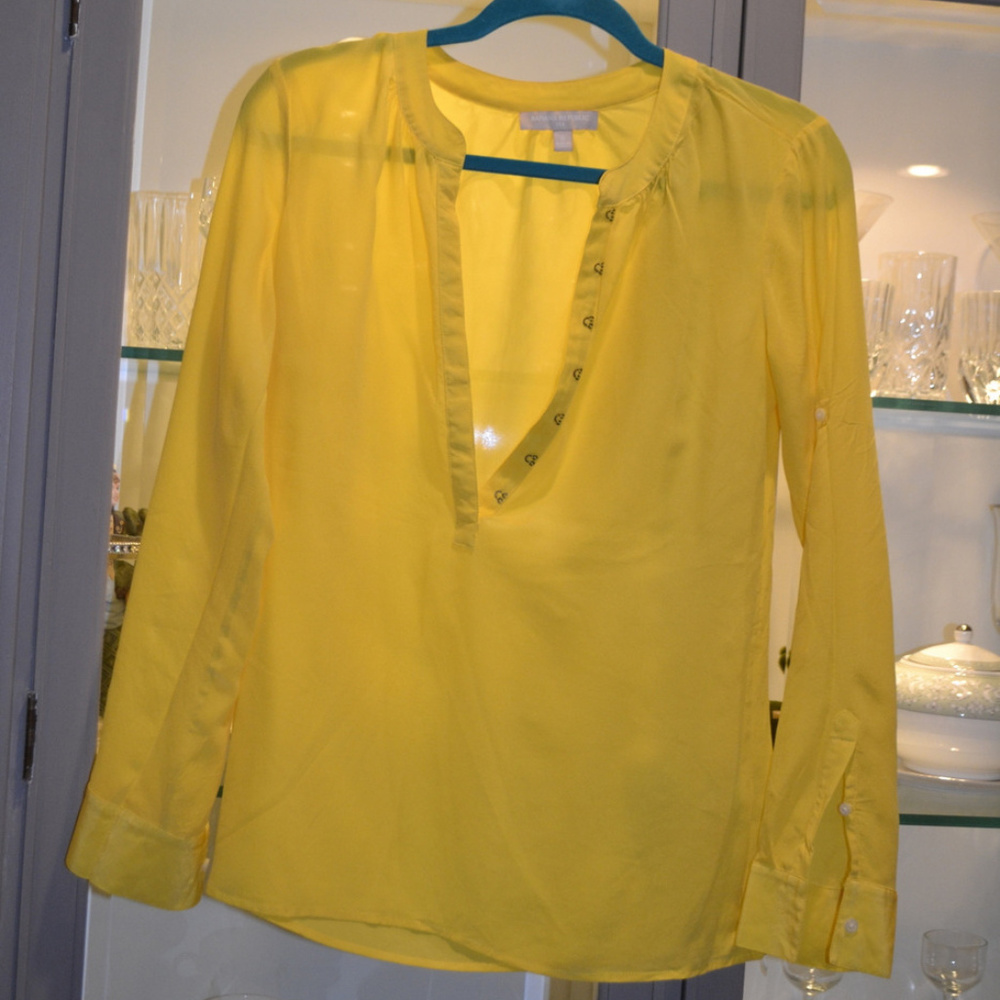 Yellow silk Banana Republic blouse
