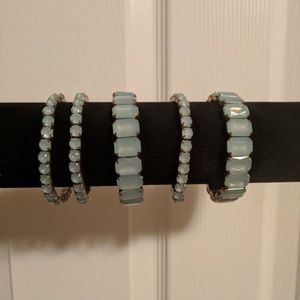 Set of 5 light-tourquoised bangles
