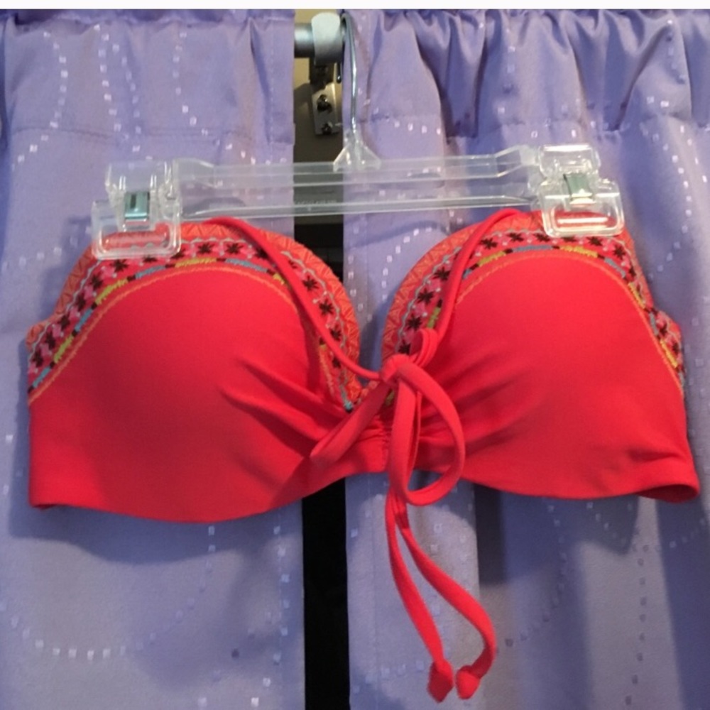 Coral Hollister swim top