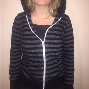 Black and Grey striped hoodie