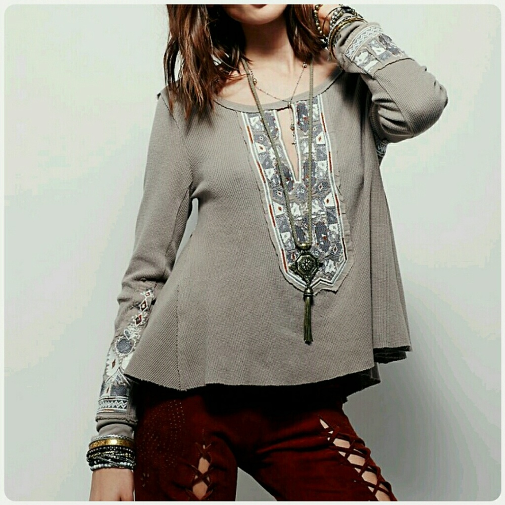 Free People marion embroidered thermal