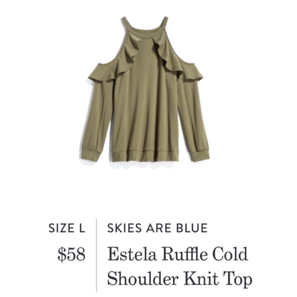 🌲Estela Ruffled Cold Shoulder Top