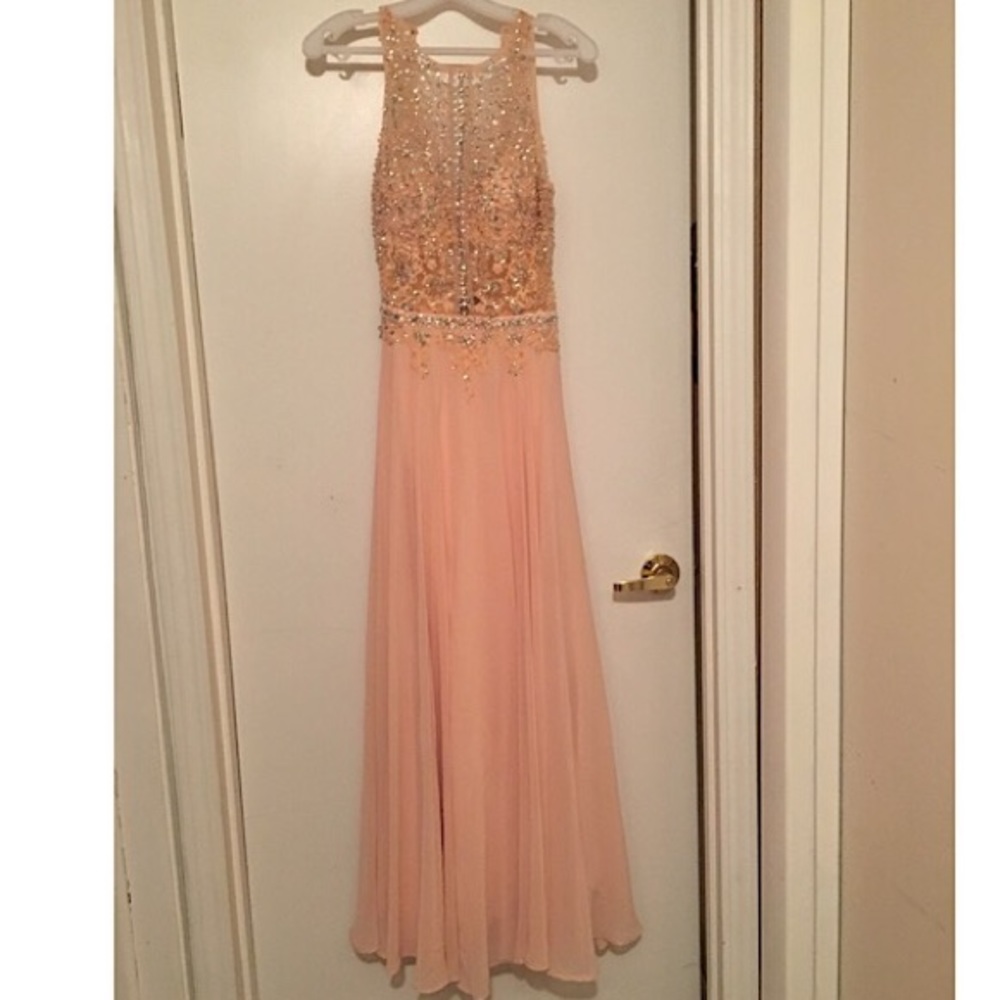 Peach prom dress
