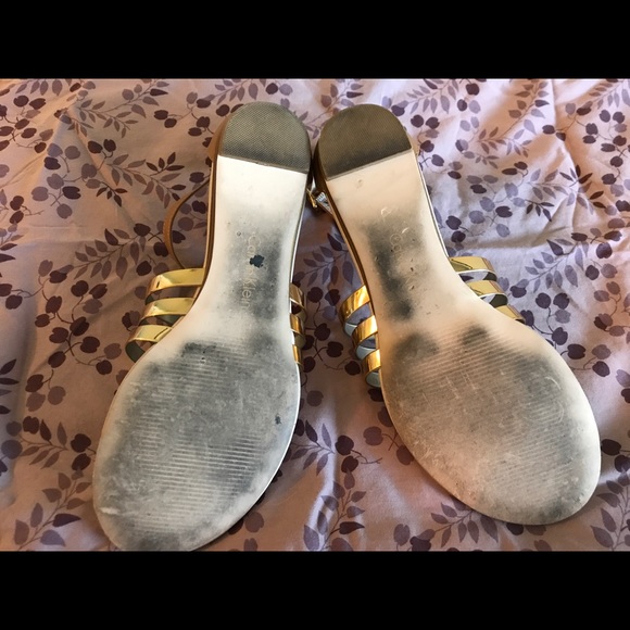Calvin Klein gold and tan gladiator sandals size 7 - Picture 4 of 4