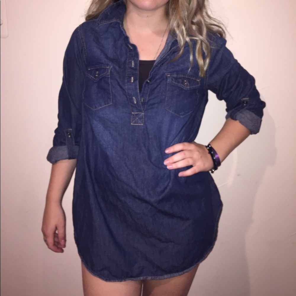 Slouchy denim shirt/ dress