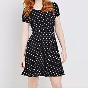 NWT B&W Polka Dotted Skater Dress
