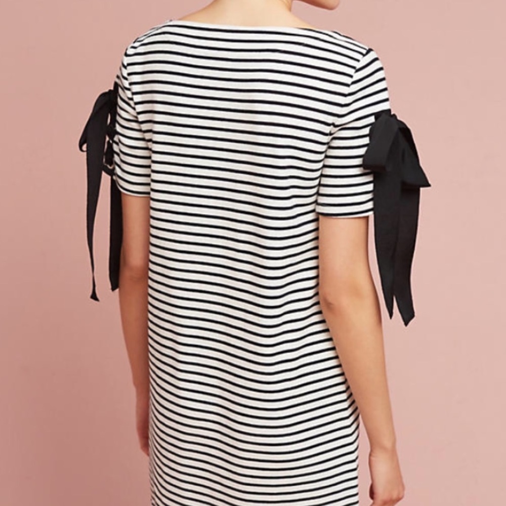 Anthro Striped Ribbon Laced Weave Dress - Picture 7 of 8