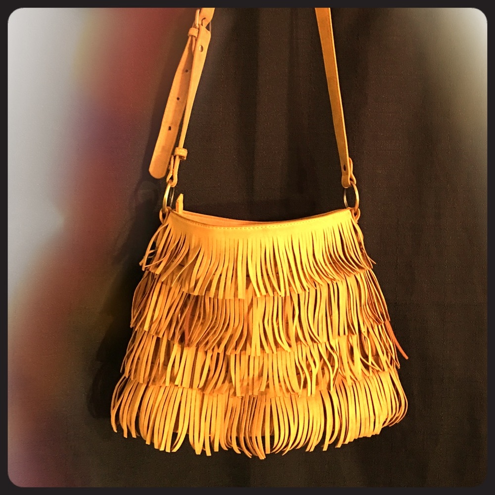 Vintage Faux Leather Fringe Purse