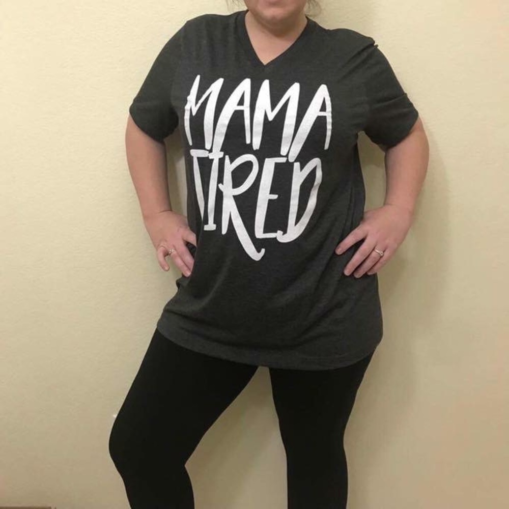 Mama Tired TShirt Casual Mother Mom XL Large Med - Picture 2 of 5