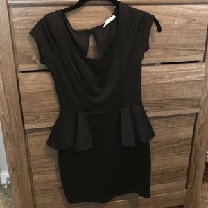 Lush black peplum dress