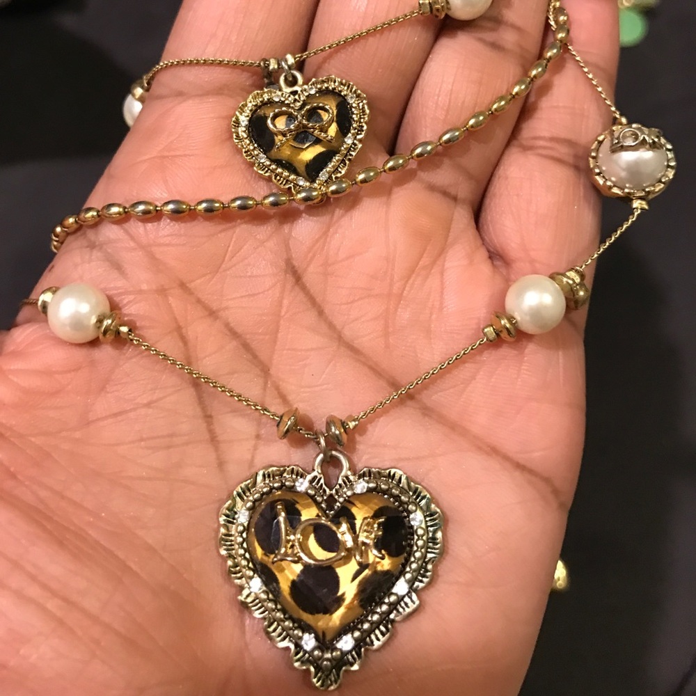 Betsey Johnson LeOpard Heart Necklace