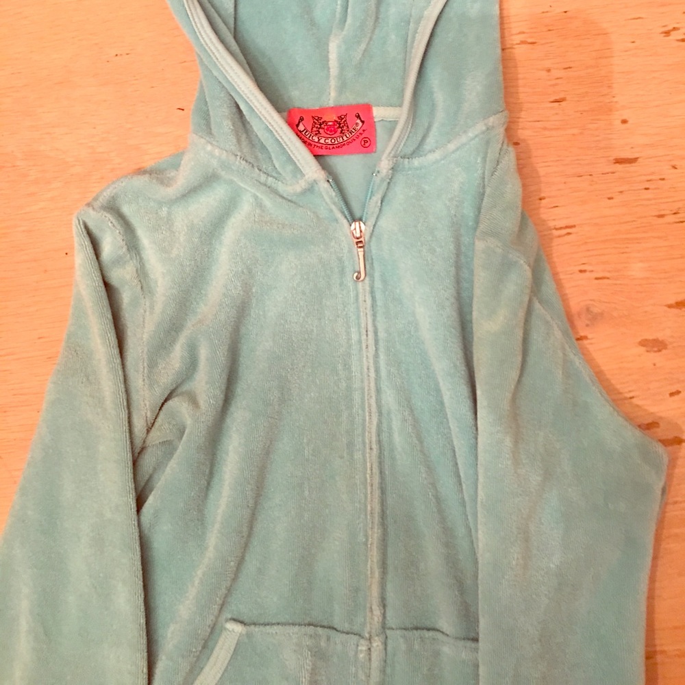 Juicy couture teal/aqua blue zip up jacket
