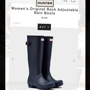 Navy matte Hunter rain boots