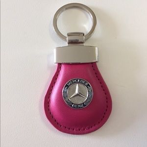 Keychain Mercedes Benz color Pink Leather