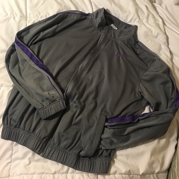 Nike Other - Men’s Nike Cowl Neck Purple & Grey Zip Up Jacket