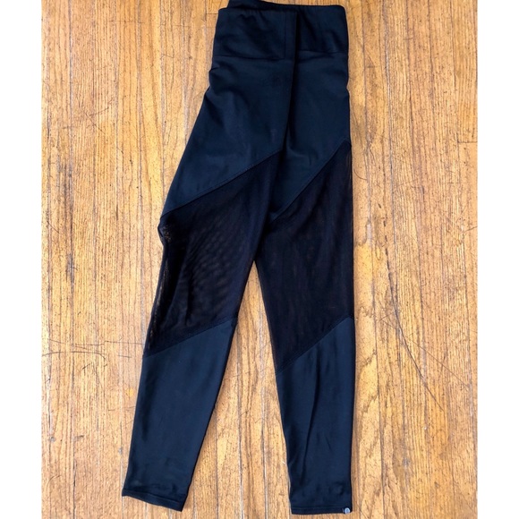 ONZIE High Rise Track Legging - Black Mesh S/M Preowned - Picture 2 of 5