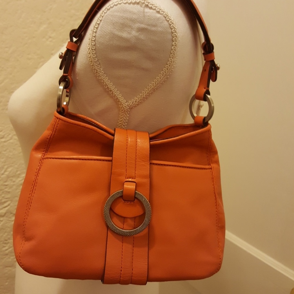 Ann Taylor Orange small leather purse.
