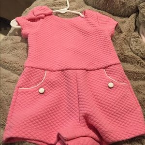 Janie and Jack pink romper