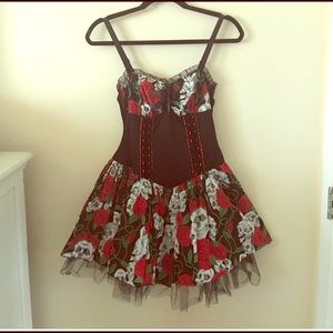Day of the Dead Pin up style dress 8/10 M/L