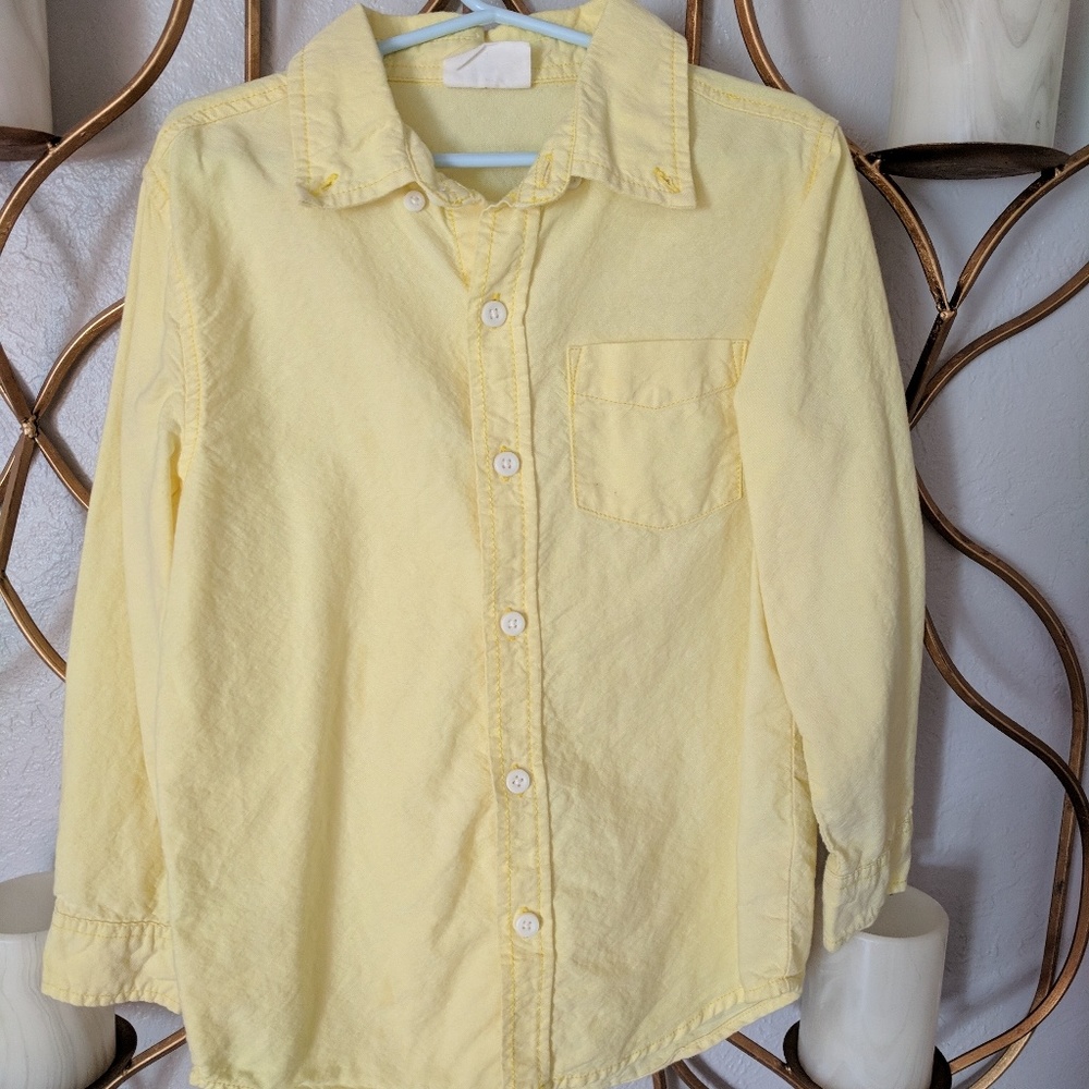 Lemon Yellow Boy's S(5/6) Button-Up