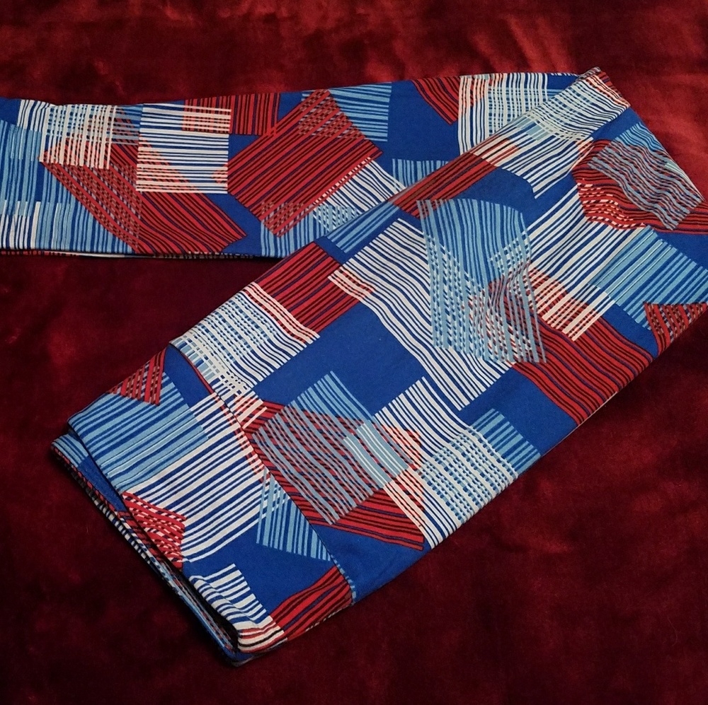 OS EUC red white blue LLR leggings