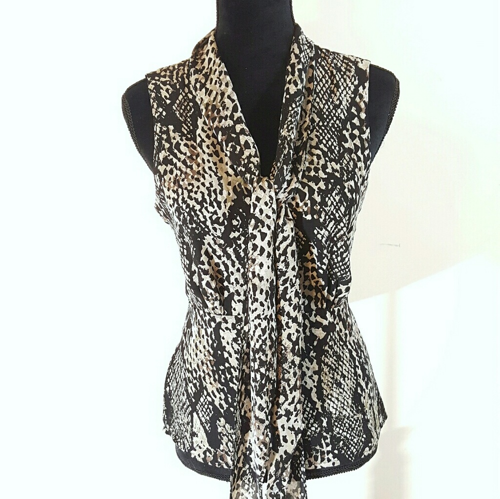 Ann Taylor Sleeveless Pussy Bow Blouse