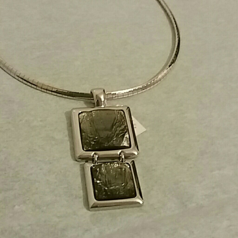 Lia Sophia Silvertone Reversible Necklace