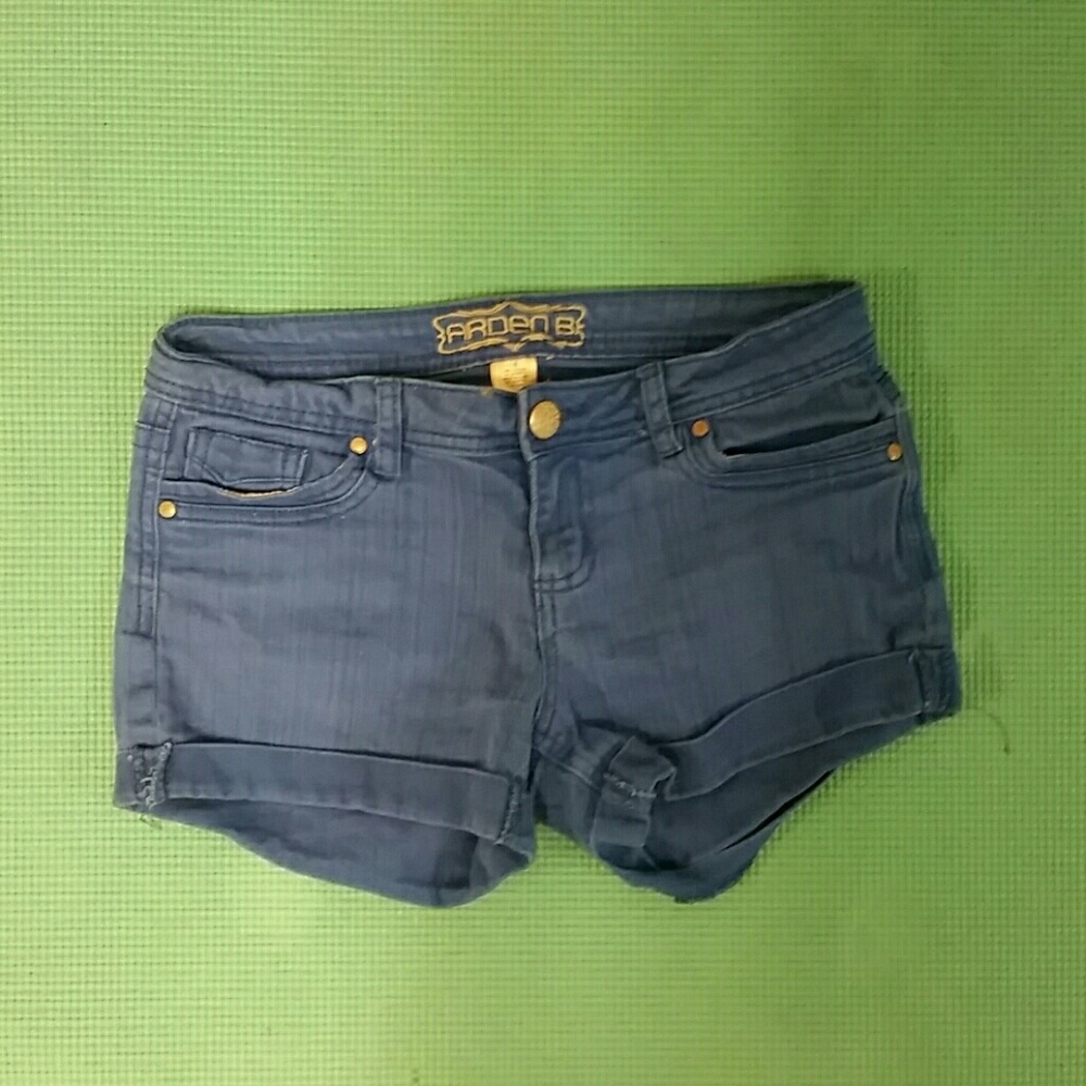 Blue Cotton Jean Shorts