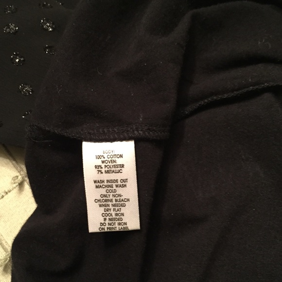 Ann Taylor Loft Black Cap Sleeve Sparkly Top - Picture 4 of 6