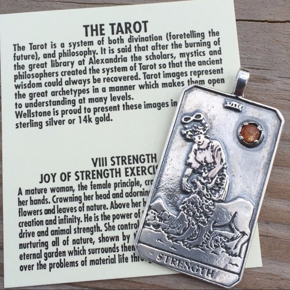 Strength Tarot Pendant Sterling Silver Sunstone - Picture 2 of 6
