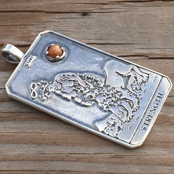 Strength Tarot Pendant Sterling Silver Sunstone - Picture 4 of 6
