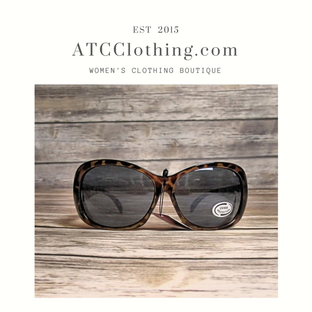 Georgio Caponi Cheetah Oversized Square Sunglasses