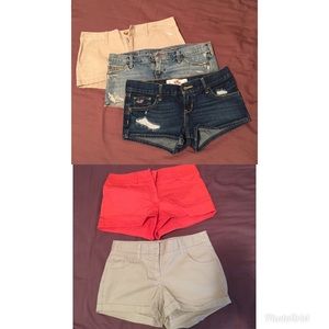 Shorts- Bundle of 5- abercrombie, hollister & F21