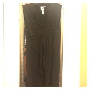 Dark Brown Short Sleeve Blouse