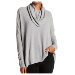 NWT Gray Cowl Neck Side Slit Pullover Sweater S XS