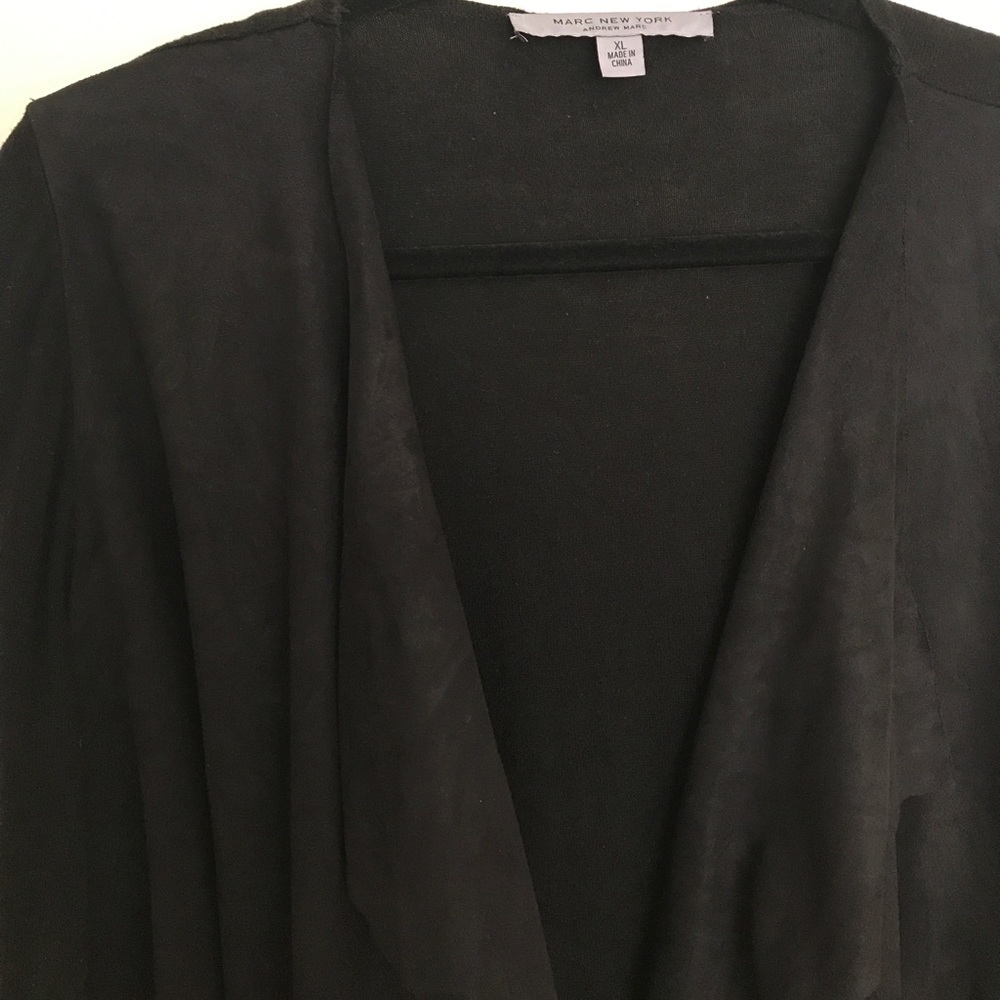 Marc New York Faux Suede Front Flyaway Cardigan XL - Picture 3 of 8
