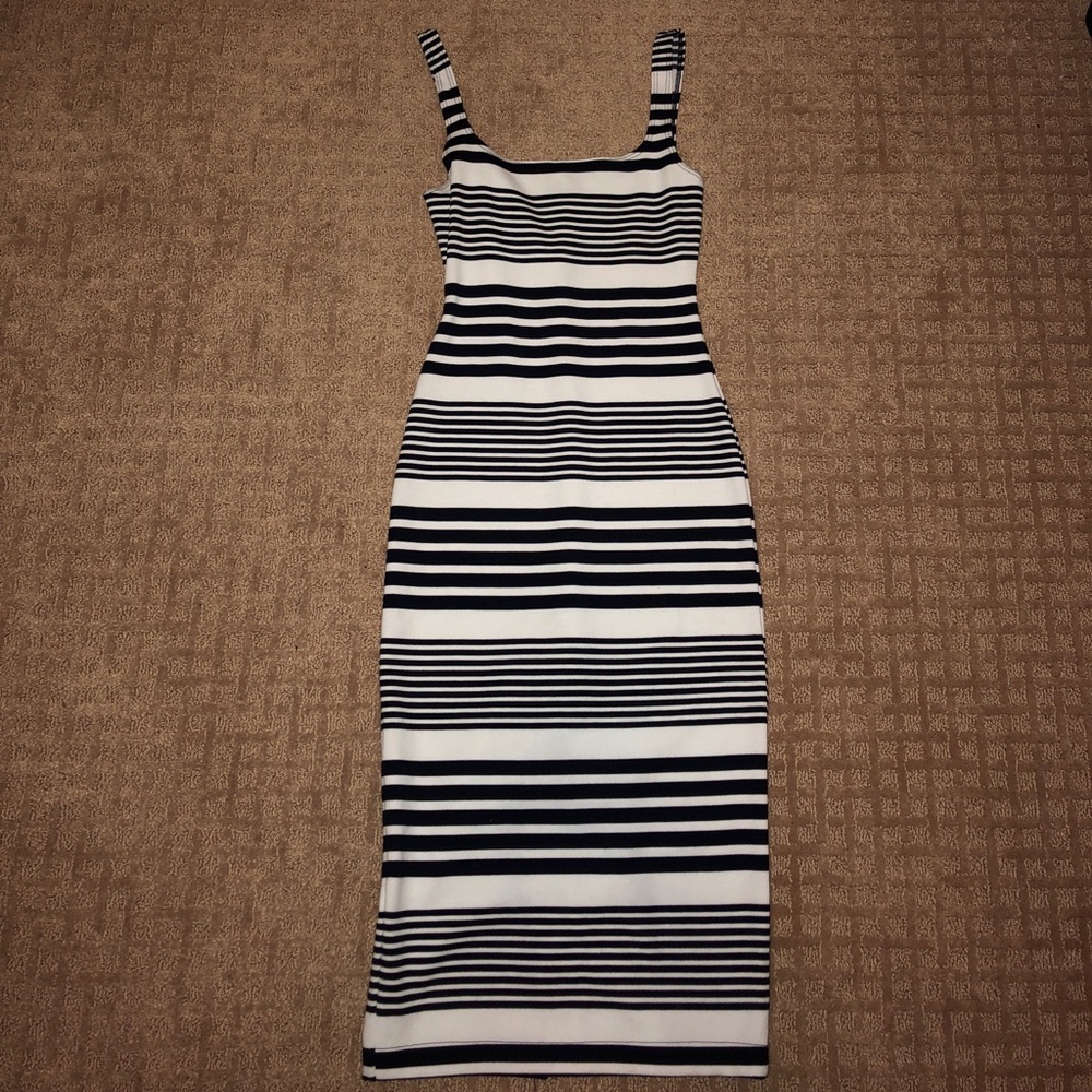 Stripped knee length dress